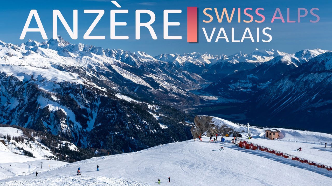 Skiing in the Swiss Alps - Anzère ski resort in Valais