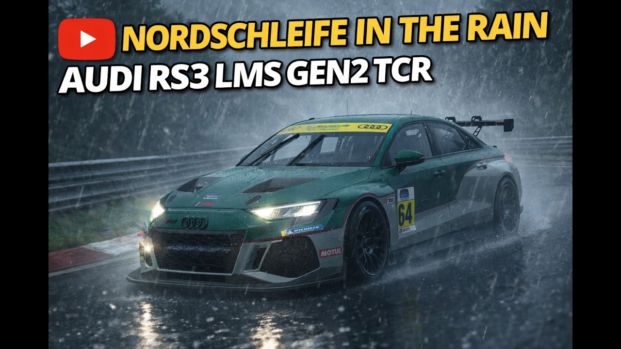 Beginner. New AUDI RS3 on Nürburgring Nordschleife in the rain | iRacing
