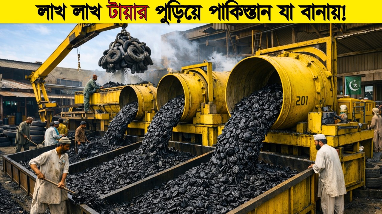 চীন আমেরিকাকে পেছনে ফেলে টায়ার থেকে পাকিস্তান যা বানাচ্ছে! Inside Pakistan’s Recycle Tire Factory