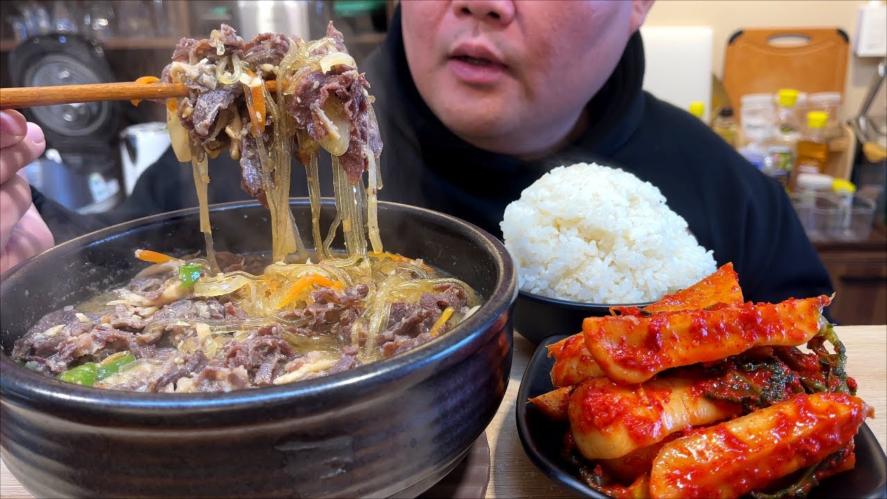 뚝불장인이 만든 고기듬뿍 뚝불+총각김치+쌀밥 한식요리먹방 MUKBANG