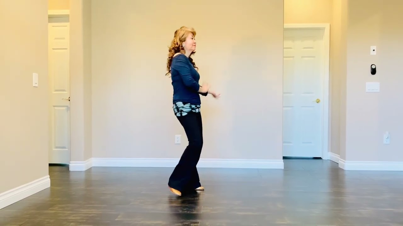 Rolling With The Flow - line dance, intermediate level, demo & tutorial
