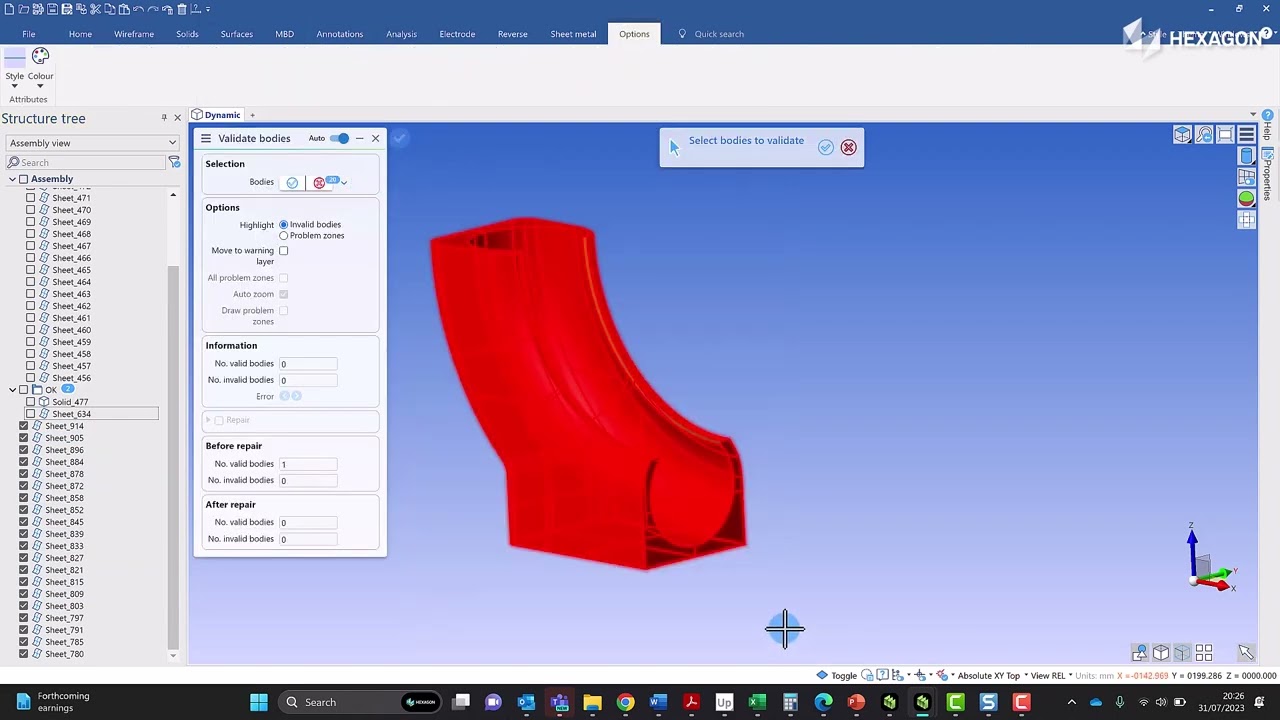 Model Repair and Validation using DESIGNER &ndash; Hexagon&rsquo;s CAD for Manufacturing software
