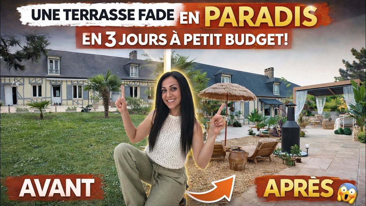 Avant / Après CHOC 😱 : La MÉTAMORPHOSE d’une terrasse fade… en un vrai paradis ! Étape par étape !  
