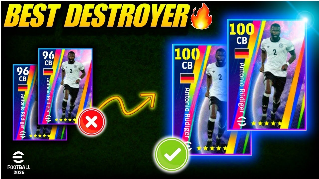99 СКОРОСТЬ 💀 | НОВИНКА АНТОНИО РЮДИГЕРА: 100 ЛУЧШИХ ТРЕНИРОВОК 🧱🔥 | A. Rudiger eFootball 26 | ef...
