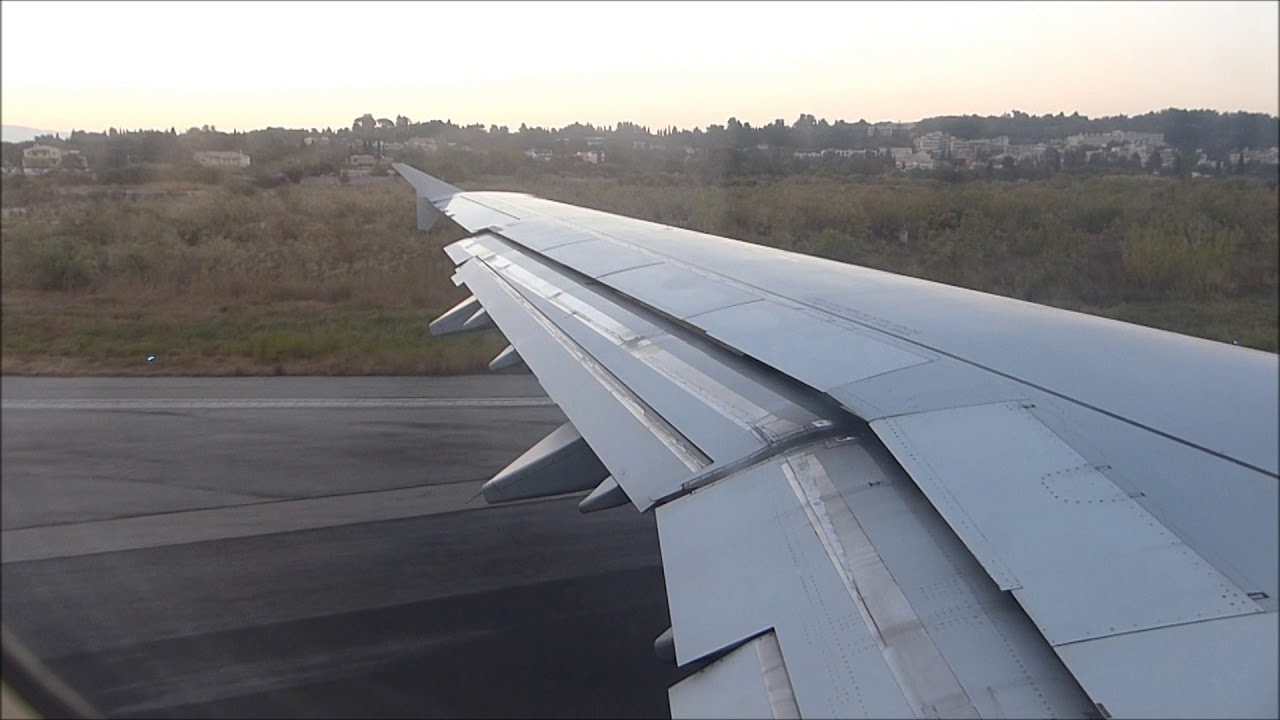 Aegean A321 Wingview Departure from Corfu