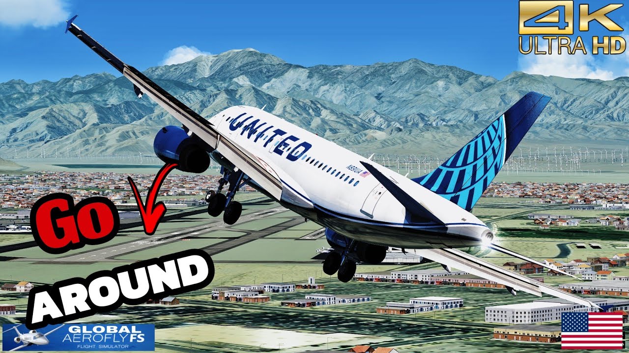 4K | AEROFLY FS GLOBAL | AIRBUS A319-100 | RNAV approach-KPSP(Palm Springs)