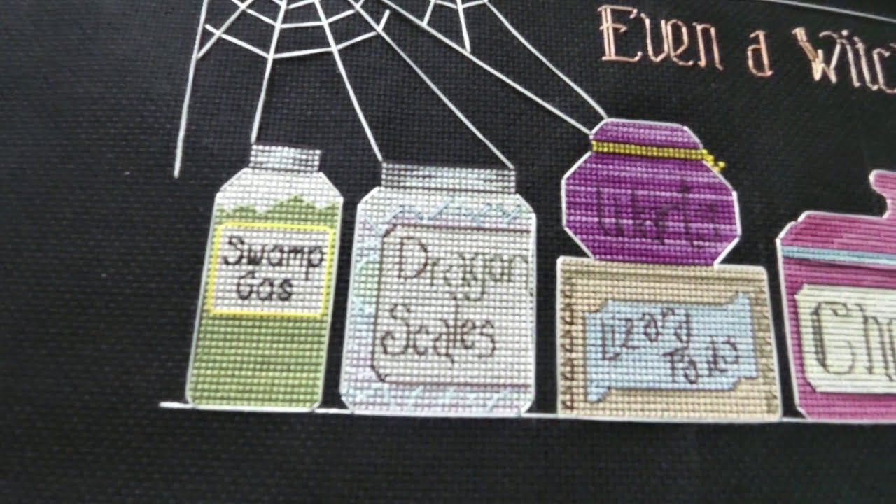 The Witch's Pantry Cross Stitch Time Lapse