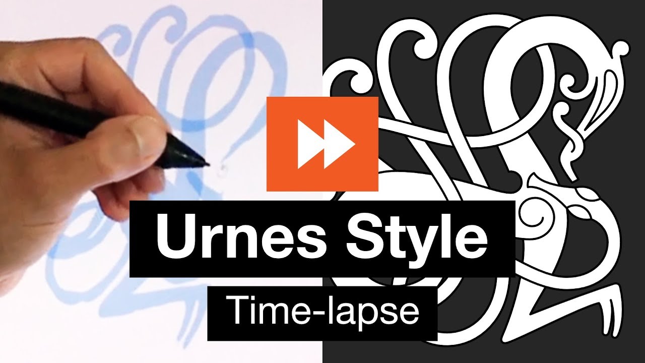 Viking Age Urnes Style Illustration &mdash; Time-lapse
