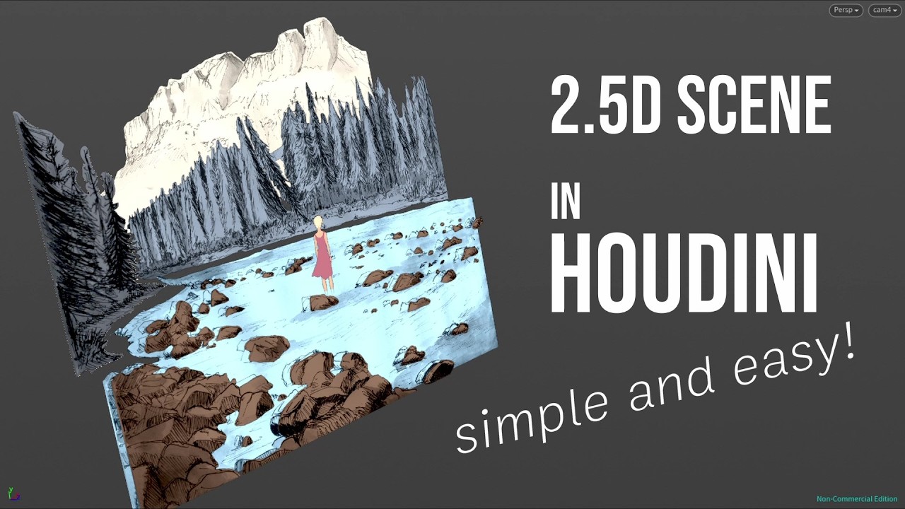 Create 2.5D Scene in Houdini - Simple and Easy Guide