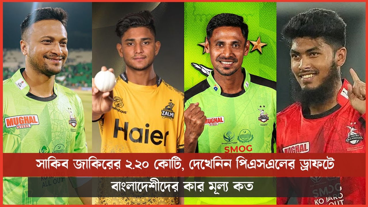 সাকিব জাকিরের ২.২০ কোটি, দেখেনিন পিএসএলের ড্রাফটে বাংলাদেশীদের কার মূল্য কত