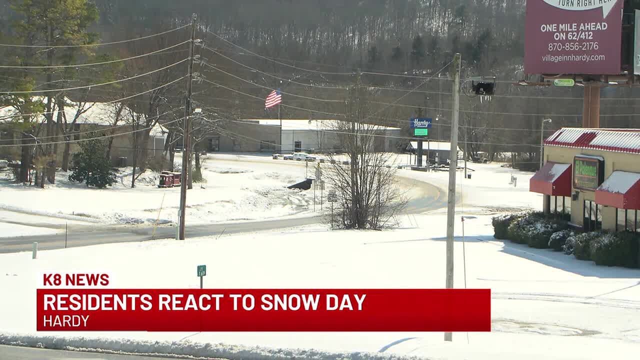 Local residents react to snowy weather conditions