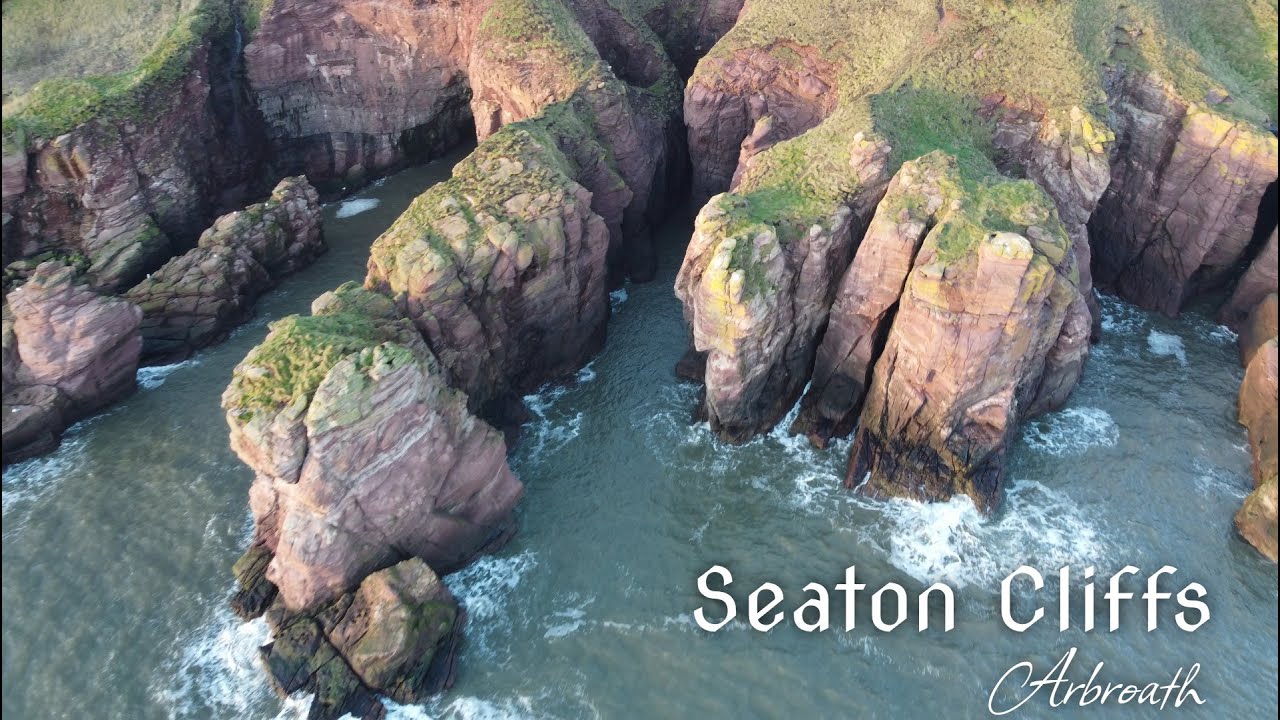Seaton Cliffs - Arbroath - Scotland | 4K | DJI Mini2