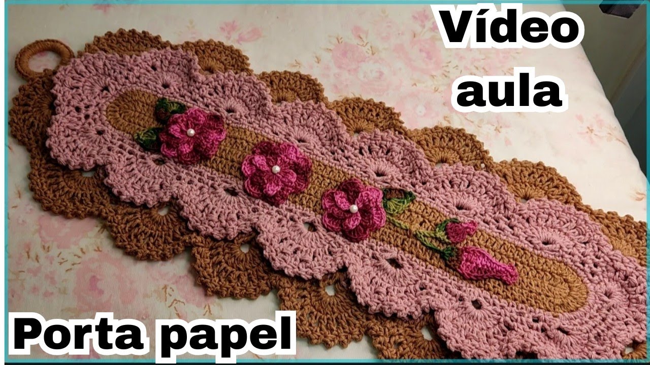 VÍDEO AULA porta papel higiênico rendado Martha de 3 lugares