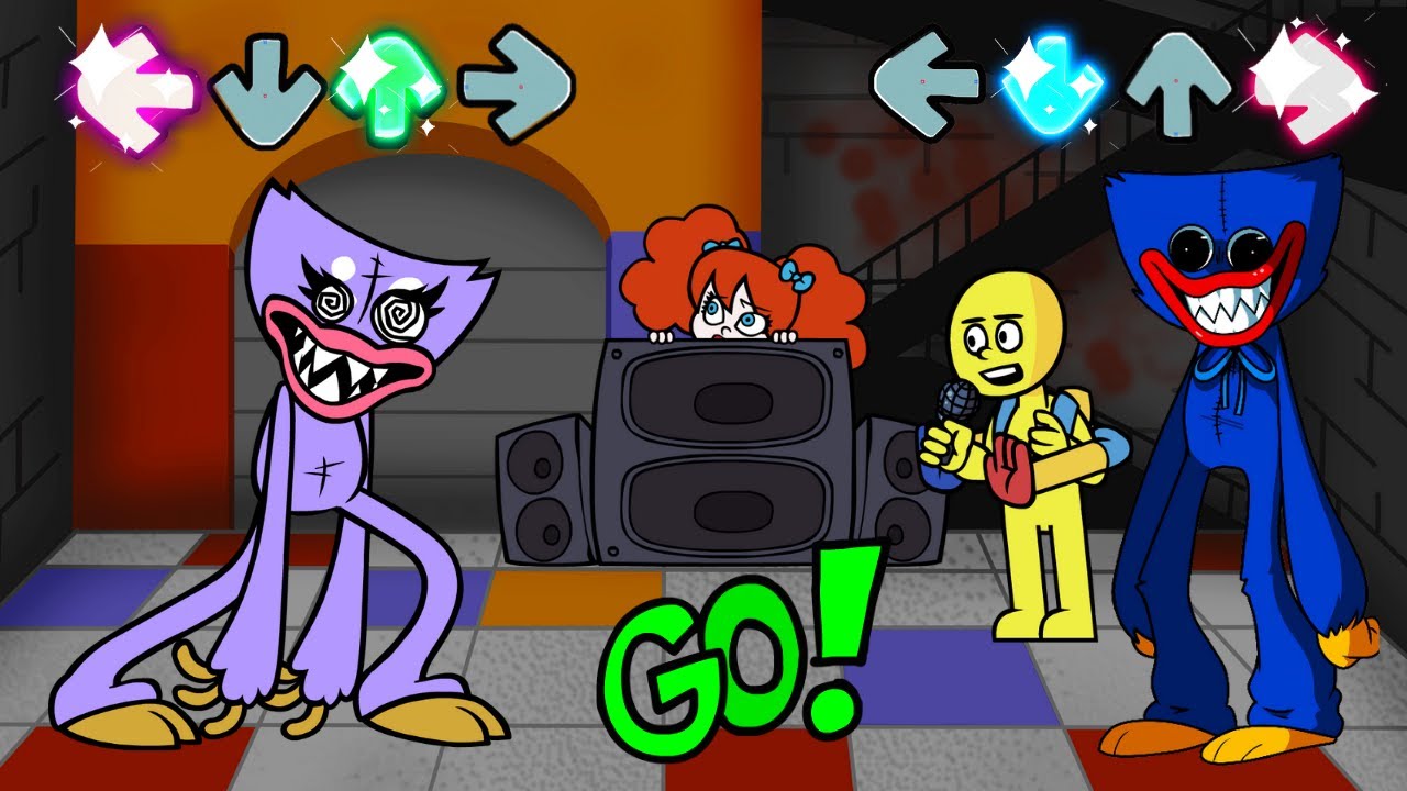 Friday Night Funkin' -  Sissy Blissy vs Huggy Wuggy & Player (Playtime) [Poppy Playtime x FNF]
