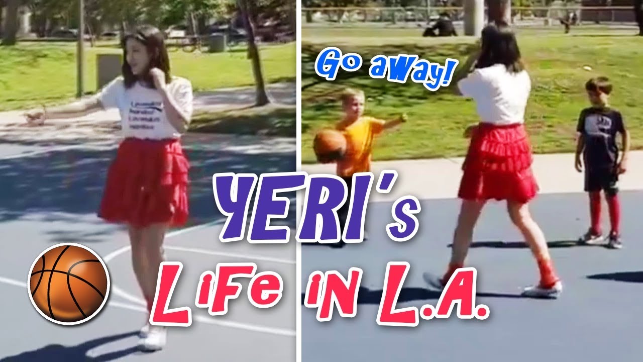 Red Velvet maknae YERI playing basketball with kids in LA, California | 레드벨벳 예리