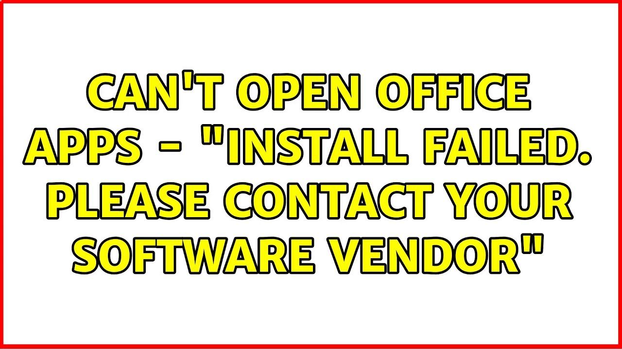 Can't open office apps - 