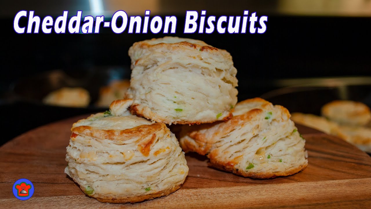 The Best FLAKY LAYER Biscuits On Earth - Cheddar-Onion Biscuits