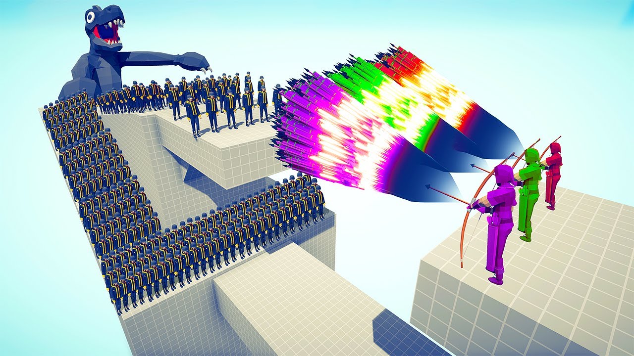 GIANT GODZILLA + ARMY OF SKELETONS vs TRIO EVERY GOD - Totally Accurate Battle Simulator TABS