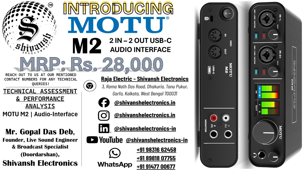 🎬 MOTU M2 (2x2 USB-C audio interface) | Technical Masterclass [English] | Shivansh Electronics