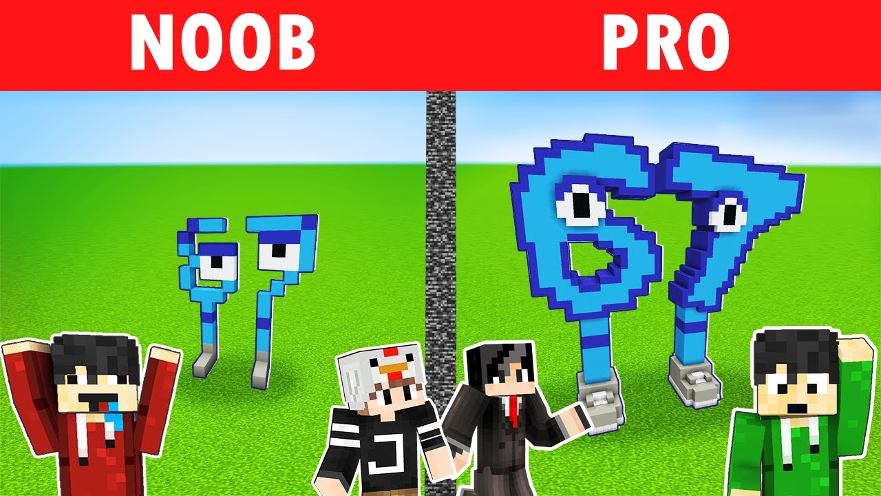 NOOB VS PRO: 67 Brainrot Build Battle in Minecraft (Tagalog)