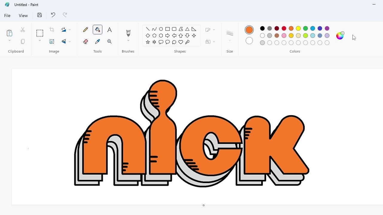 How to draw Nickelodeon Summer logo using MS Paint | How to draw on your computer