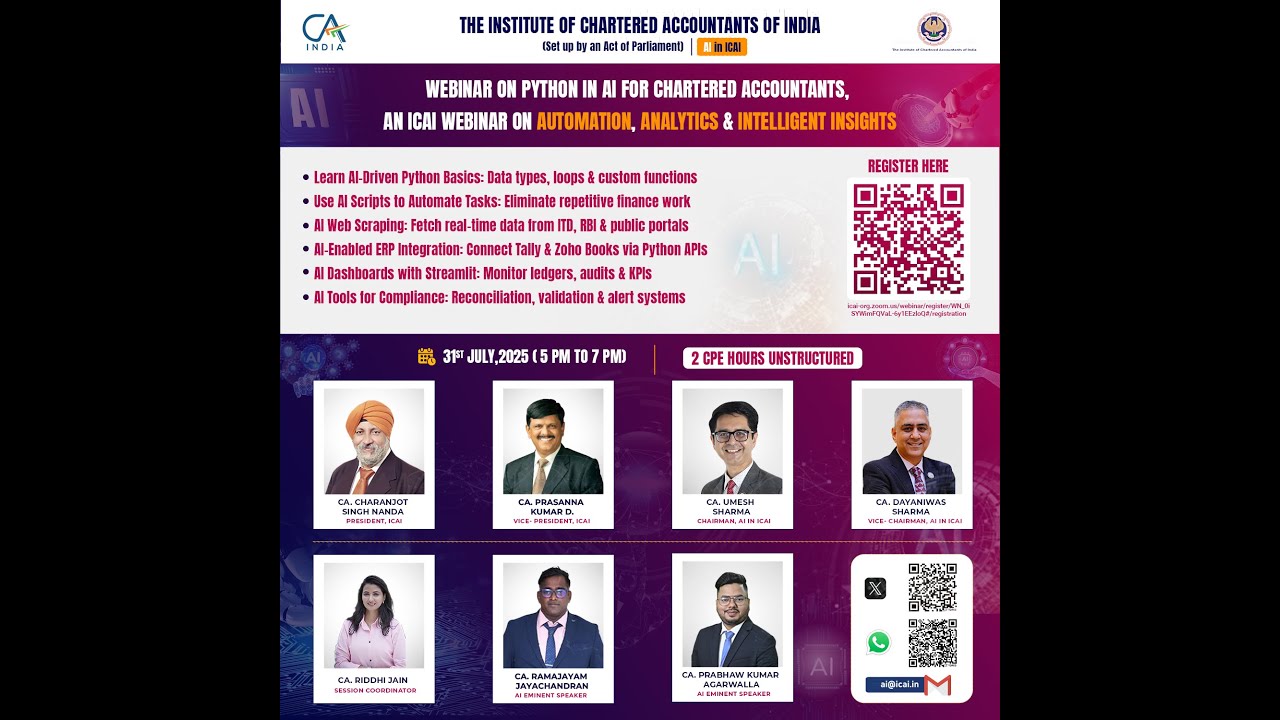Webinar on Python in AI for Chartered Accountants