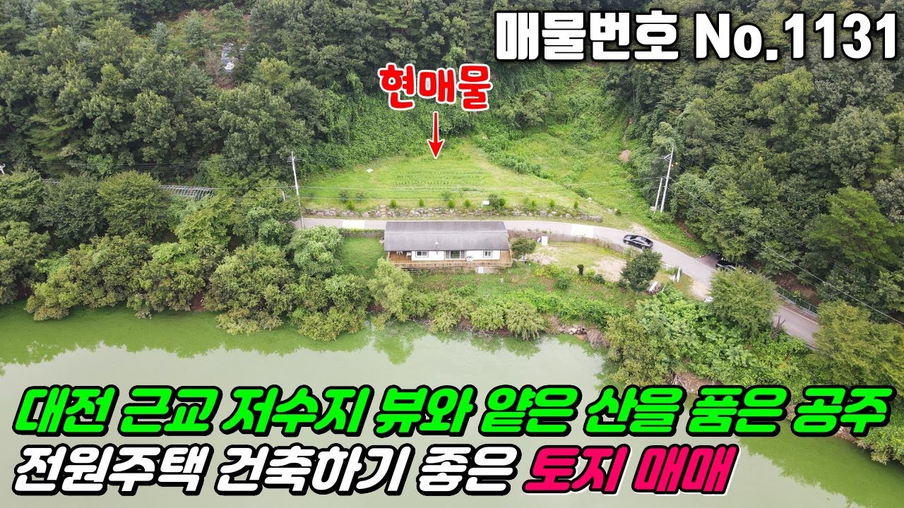 No.1131 대전 유성 30분 중대형 저수지뷰 얕은산을 낀 공기좋고 살기좋은 가성비 공주시 계룡면 기산리 전원주택 주말농장 관리지역 #공주토지매매 #계룡면토지매매 #기산리토지매매