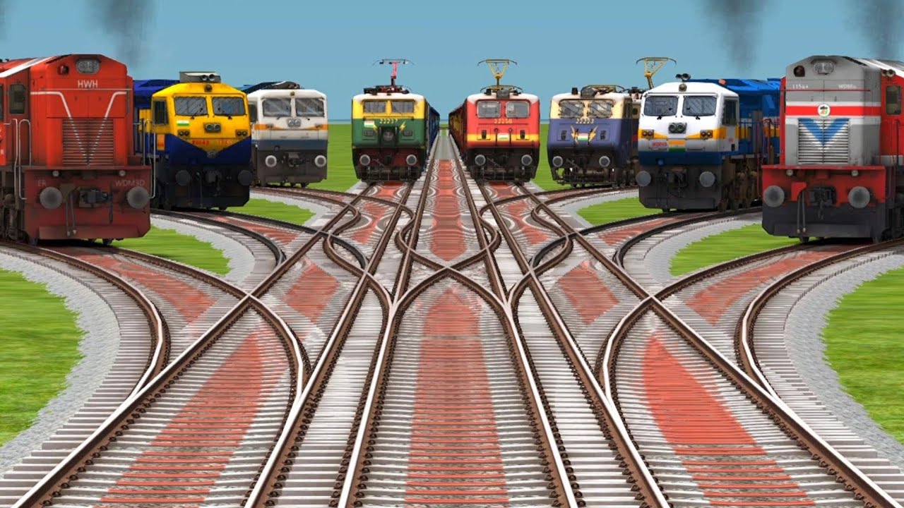 More Passenger For Trains Express Branched || At On Bumpy Forked Railways Gameplay 3d Railroads