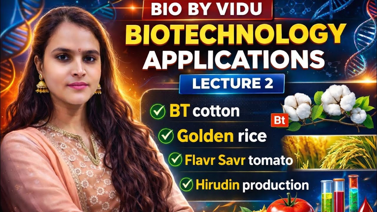 @Vaishnavi-l5e5o#BIOTECHNOLOGY APPLICATIONS L-2#Bt cotton#flavr saver tomato#golden rice#hirudin