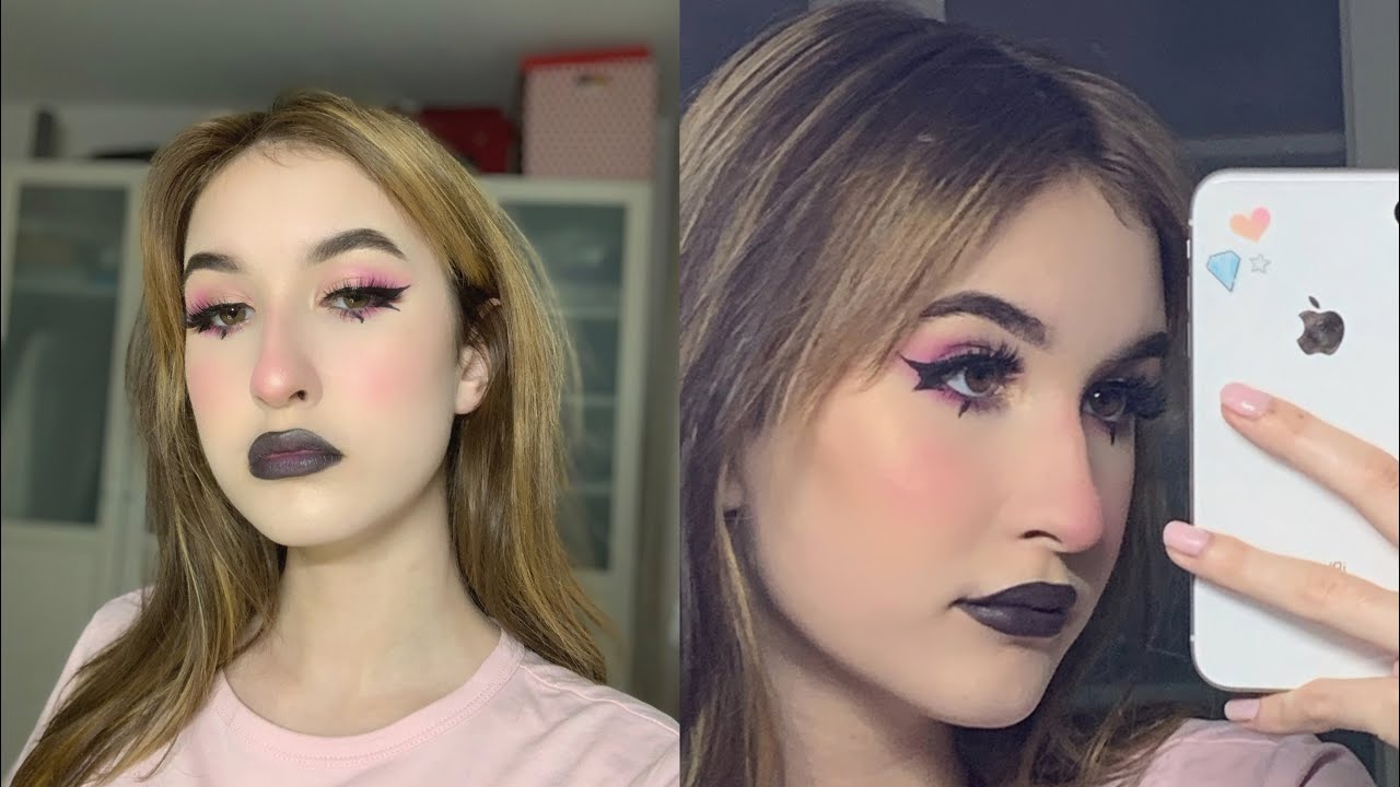 cute pink e-girl makeup look
