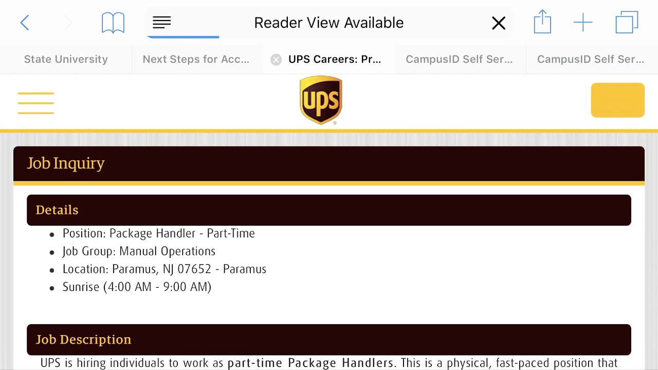 How to apply for UPS job/ Officially