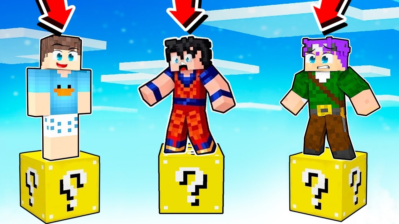 Minecraft, mas só tem UM bloco de LUCKY BLOCK!