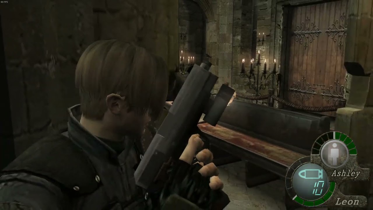 Resident Evil 4: Church At Night, No Damage, No Item Case, All Enemies Defeated