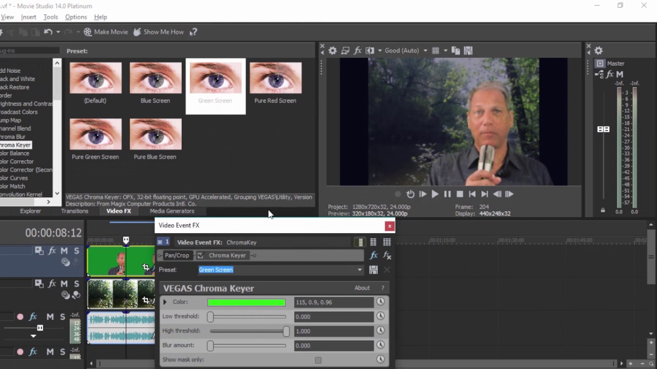 Chroma Key in Vegas Movie Studio Platinum