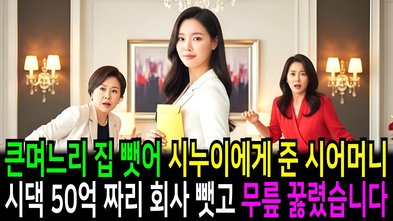 큰며느리 집 뺏어 시누이에게 준 시어머니. 시댁 50억 짜리 회사 뺏고 무릎 꿇렸습니다.