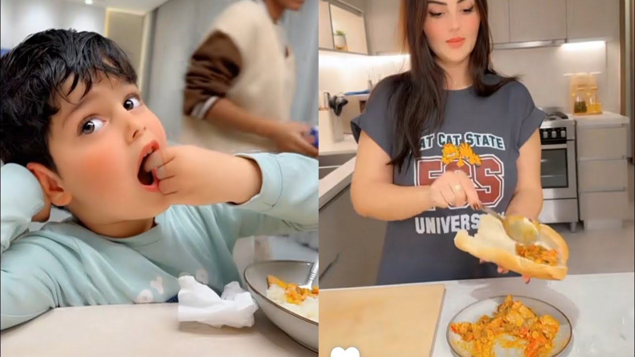 نور وعصام 😍نور عم تحضر عشاء لا أبطال 🥰🥰