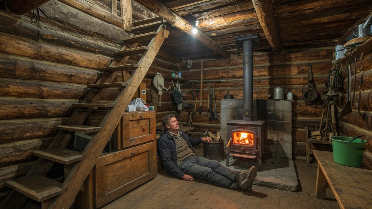 Man Builds SECRET Cabin to Survive Alone in the Wild | by @luxonbushcraft