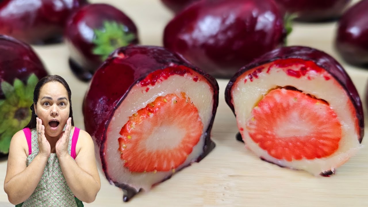RECEITA DE MORANGO DO AMOR QUE NÃO GRUDA — BRILHO E CROCÂNCIA NA MEDIDA CERTA! — Priscila Pinho