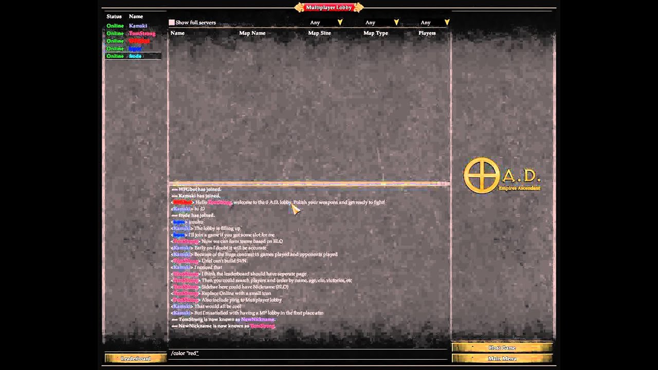 0 A. D. - SVN - Multiplayer Lobby