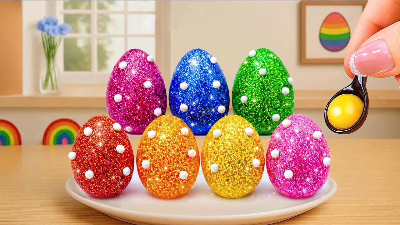 Satisfying Mini Rainbow Egg Pyramid Cake Recipe [4K]🌈 How to Make Mini Rainbow Cake Challenge & ASMR