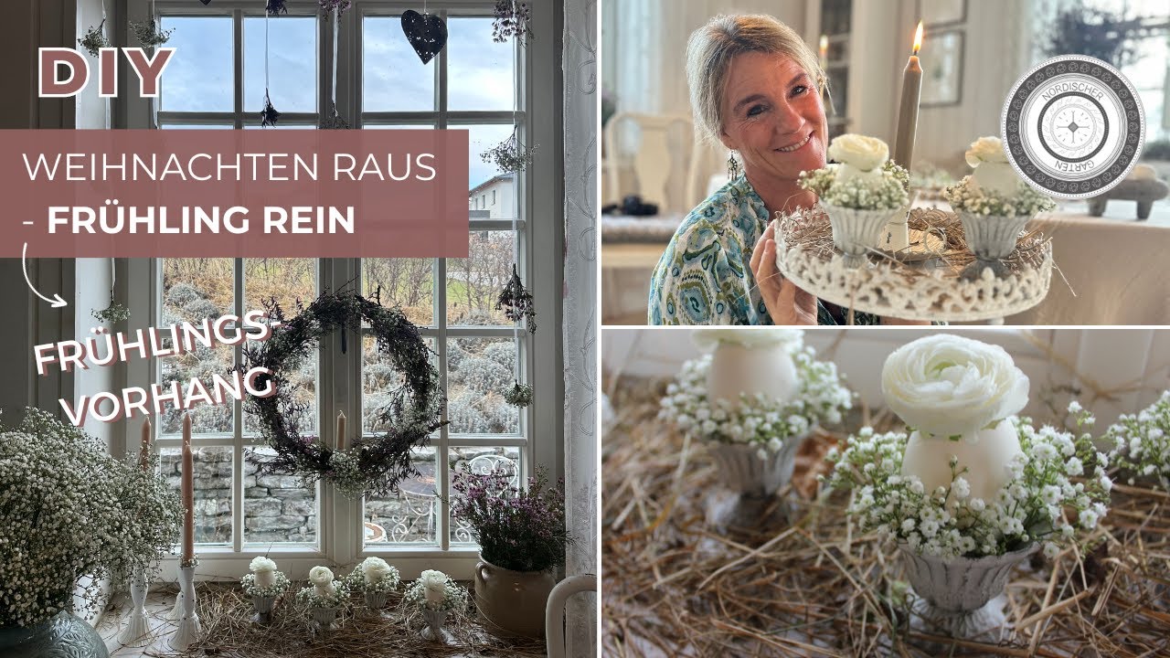 DIY - FRÜHLINGSVORHANG für dein Fenster 🌸, Fensterkreis - Weihnachtsdeko ADE 👋
