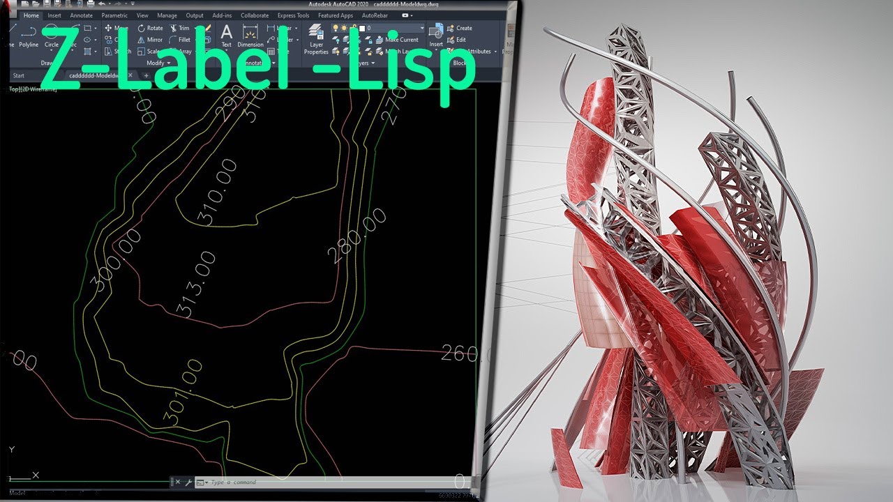 AutoCAD's Lisp ZLABEL-Label Z Values On Topography Lines