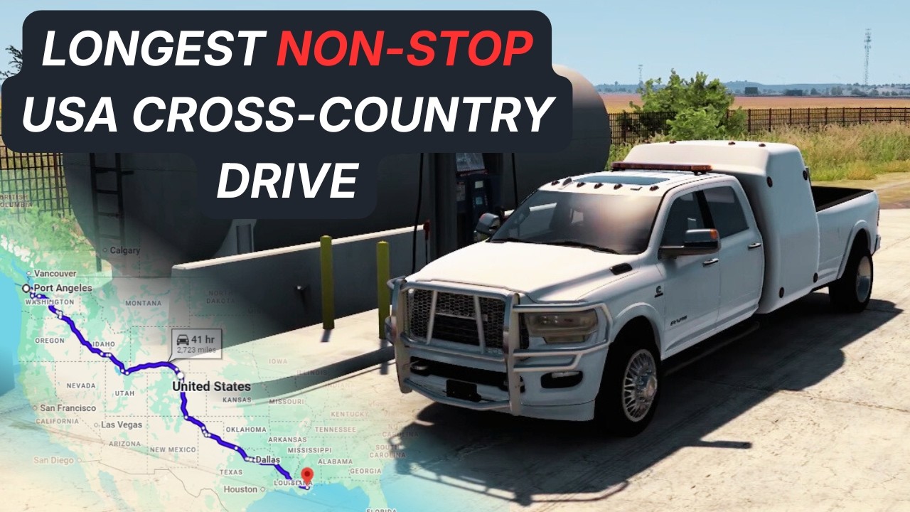Longest Non-Stop Cross-Country Drive | Port Angeles → New Orleans | Dodge Ram 3500 | ATS