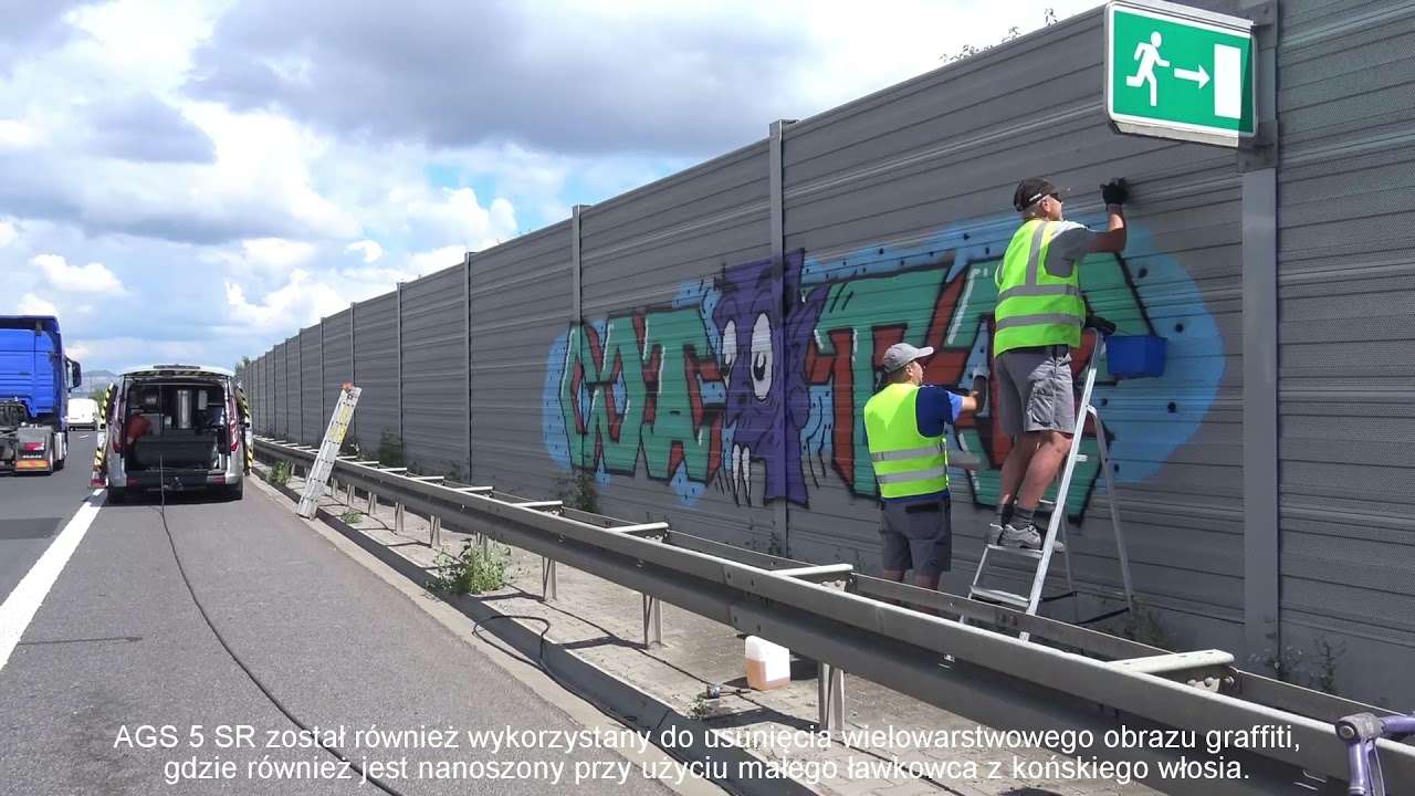 Jak nie powinno się usuwać graffiti. Metalowy ekran akustyczny i AGS 5SR