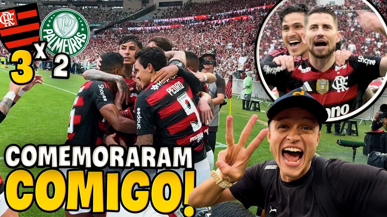 JOGADORES DO FLAMENGO COMEMORARAM O GOL COMIGO!! Flamengo x Palmeiras