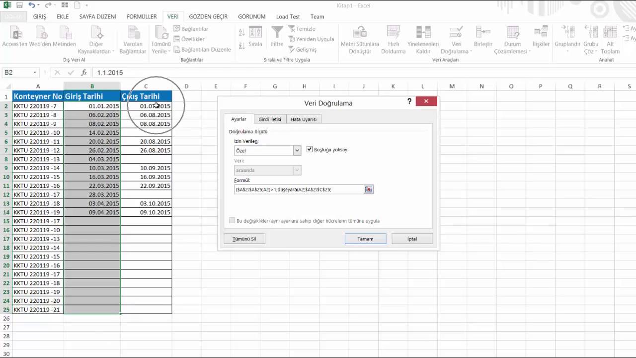 Excel Data Validation - Excel Veri Doğrulama