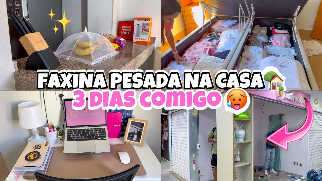 VLOG: FAXINA PESADA NA CASA | RETOQUEI MINHA PROGRESSIVA + COLOCOU A PORTA DE VIDRO NA LOJA 🥹🩷
