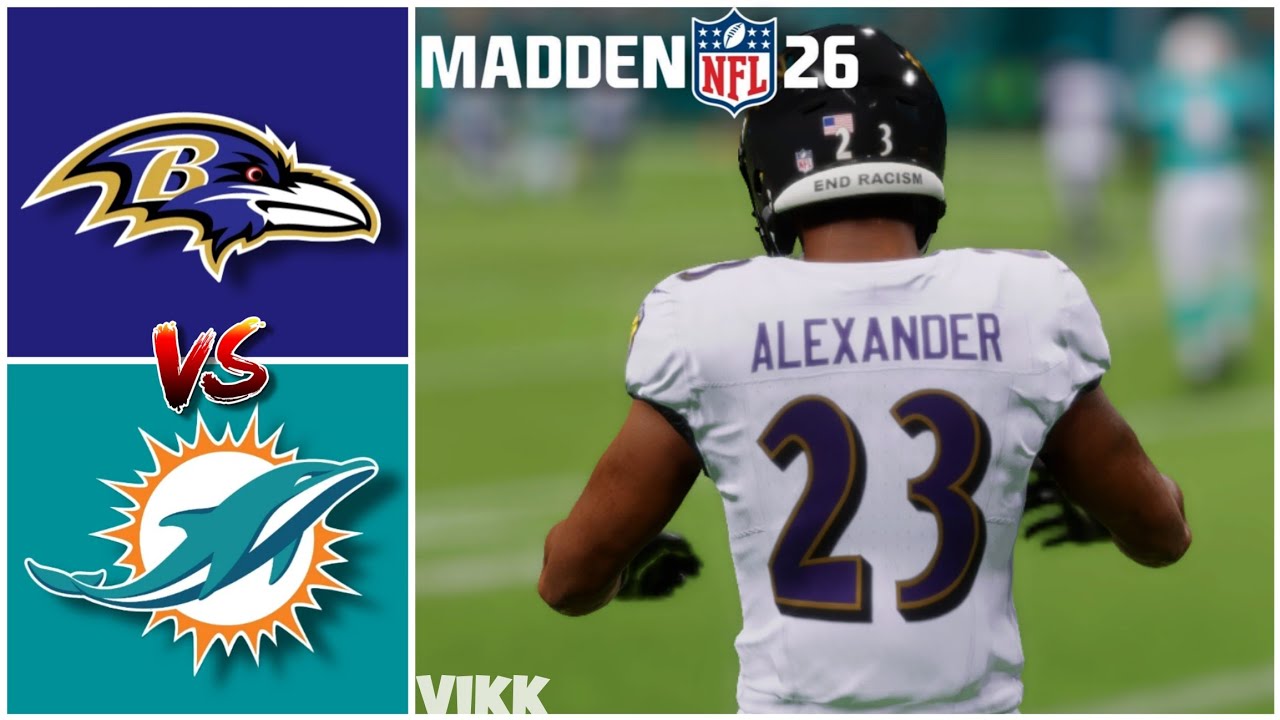 Ravens vs Dolphins Week 9 Simulation (Madden 26 Rosters)