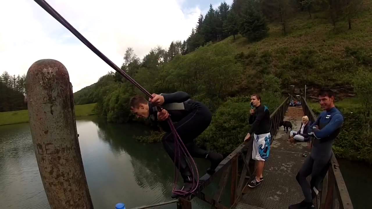 Maesteg blue pool zip line.