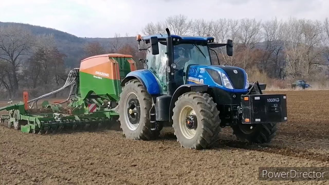 New holland t7 270 + amazone cirrus 6003-2 /sejba jarného jačmeňa